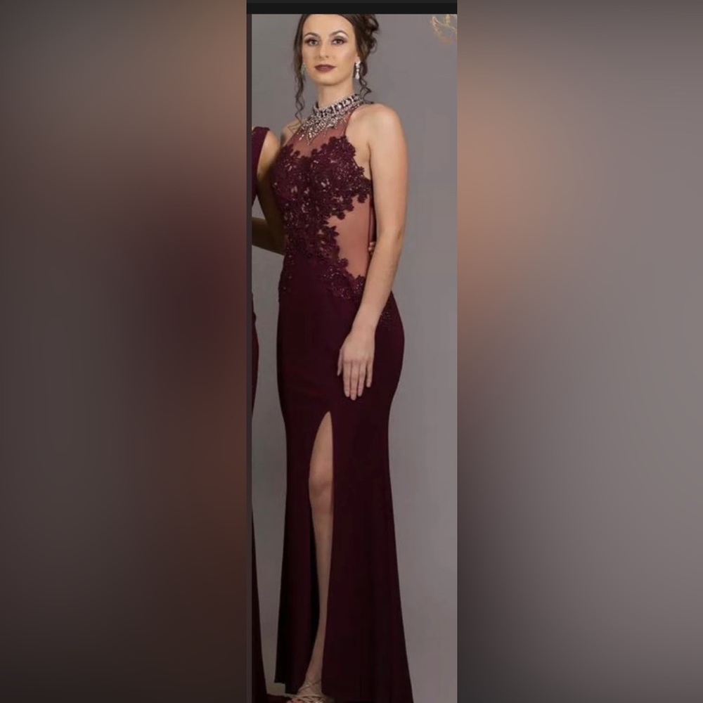 Purple pageant / ball gown custom stone embellished